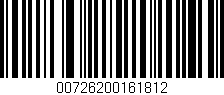 Código de barras (EAN, GTIN, SKU, ISBN): '00726200161812'
