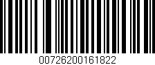 Código de barras (EAN, GTIN, SKU, ISBN): '00726200161822'