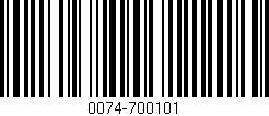 Código de barras (EAN, GTIN, SKU, ISBN): '0074-700101'