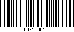 Código de barras (EAN, GTIN, SKU, ISBN): '0074-700102'