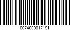 Código de barras (EAN, GTIN, SKU, ISBN): '0074000017191'
