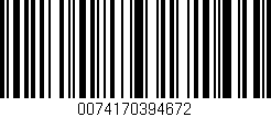 Código de barras (EAN, GTIN, SKU, ISBN): '0074170394672'