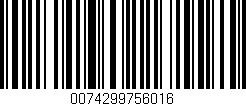 Código de barras (EAN, GTIN, SKU, ISBN): '0074299756016'