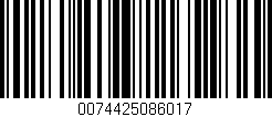Código de barras (EAN, GTIN, SKU, ISBN): '0074425086017'