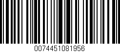 Código de barras (EAN, GTIN, SKU, ISBN): '0074451081956'