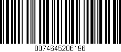 Código de barras (EAN, GTIN, SKU, ISBN): '0074645206196'