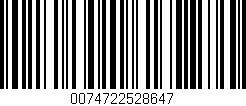 Código de barras (EAN, GTIN, SKU, ISBN): '0074722528647'