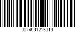 Código de barras (EAN, GTIN, SKU, ISBN): '0074931215918'