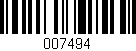 Código de barras (EAN, GTIN, SKU, ISBN): '007494'