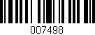Código de barras (EAN, GTIN, SKU, ISBN): '007498'
