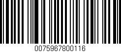 Código de barras (EAN, GTIN, SKU, ISBN): '0075967800116'