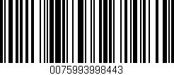 Código de barras (EAN, GTIN, SKU, ISBN): '0075993998443'
