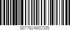 Código de barras (EAN, GTIN, SKU, ISBN): '0077924002335'