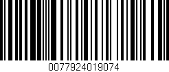 Código de barras (EAN, GTIN, SKU, ISBN): '0077924019074'