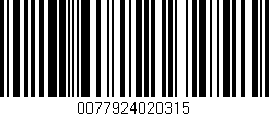 Código de barras (EAN, GTIN, SKU, ISBN): '0077924020315'