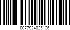 Código de barras (EAN, GTIN, SKU, ISBN): '0077924025136'