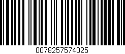 Código de barras (EAN, GTIN, SKU, ISBN): '0078257574025'