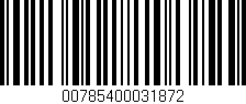 Código de barras (EAN, GTIN, SKU, ISBN): '00785400031872'