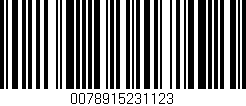 Código de barras (EAN, GTIN, SKU, ISBN): '0078915231123'