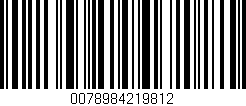 Código de barras (EAN, GTIN, SKU, ISBN): '0078984219812'