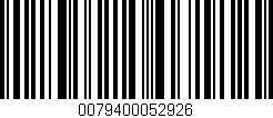 Código de barras (EAN, GTIN, SKU, ISBN): '0079400052926'
