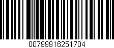 Código de barras (EAN, GTIN, SKU, ISBN): '00799916251704'