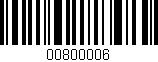 Código de barras (EAN, GTIN, SKU, ISBN): '00800006'