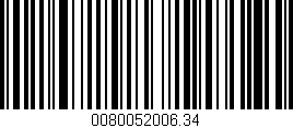 Código de barras (EAN, GTIN, SKU, ISBN): '0080052006.34'