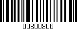 Código de barras (EAN, GTIN, SKU, ISBN): '00800806'