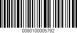 Código de barras (EAN, GTIN, SKU, ISBN): '0080100005792'