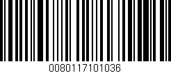 Código de barras (EAN, GTIN, SKU, ISBN): '0080117101036'
