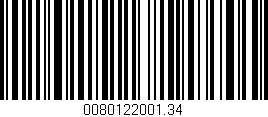 Código de barras (EAN, GTIN, SKU, ISBN): '0080122001.34'