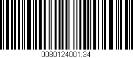 Código de barras (EAN, GTIN, SKU, ISBN): '0080124001.34'