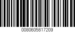 Código de barras (EAN, GTIN, SKU, ISBN): '0080605617209'