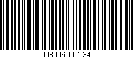 Código de barras (EAN, GTIN, SKU, ISBN): '0080965001.34'