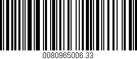 Código de barras (EAN, GTIN, SKU, ISBN): '0080965006.33'