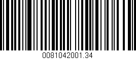 Código de barras (EAN, GTIN, SKU, ISBN): '0081042001.34'