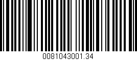Código de barras (EAN, GTIN, SKU, ISBN): '0081043001.34'