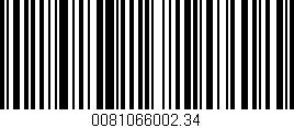 Código de barras (EAN, GTIN, SKU, ISBN): '0081066002.34'