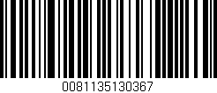 Código de barras (EAN, GTIN, SKU, ISBN): '0081135130367'