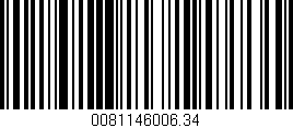 Código de barras (EAN, GTIN, SKU, ISBN): '0081146006.34'