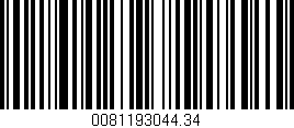 Código de barras (EAN, GTIN, SKU, ISBN): '0081193044.34'