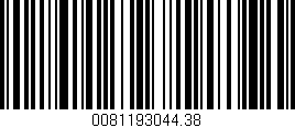 Código de barras (EAN, GTIN, SKU, ISBN): '0081193044.38'