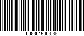 Código de barras (EAN, GTIN, SKU, ISBN): '0083015003.38'