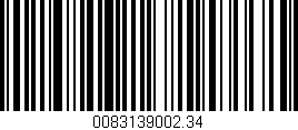 Código de barras (EAN, GTIN, SKU, ISBN): '0083139002.34'