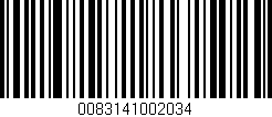 Código de barras (EAN, GTIN, SKU, ISBN): '0083141002034'