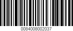 Código de barras (EAN, GTIN, SKU, ISBN): '0084008002037'
