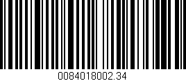 Código de barras (EAN, GTIN, SKU, ISBN): '0084018002.34'