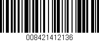 Código de barras (EAN, GTIN, SKU, ISBN): '008421412136'