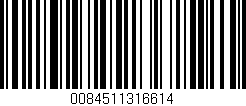 Código de barras (EAN, GTIN, SKU, ISBN): '0084511316614'